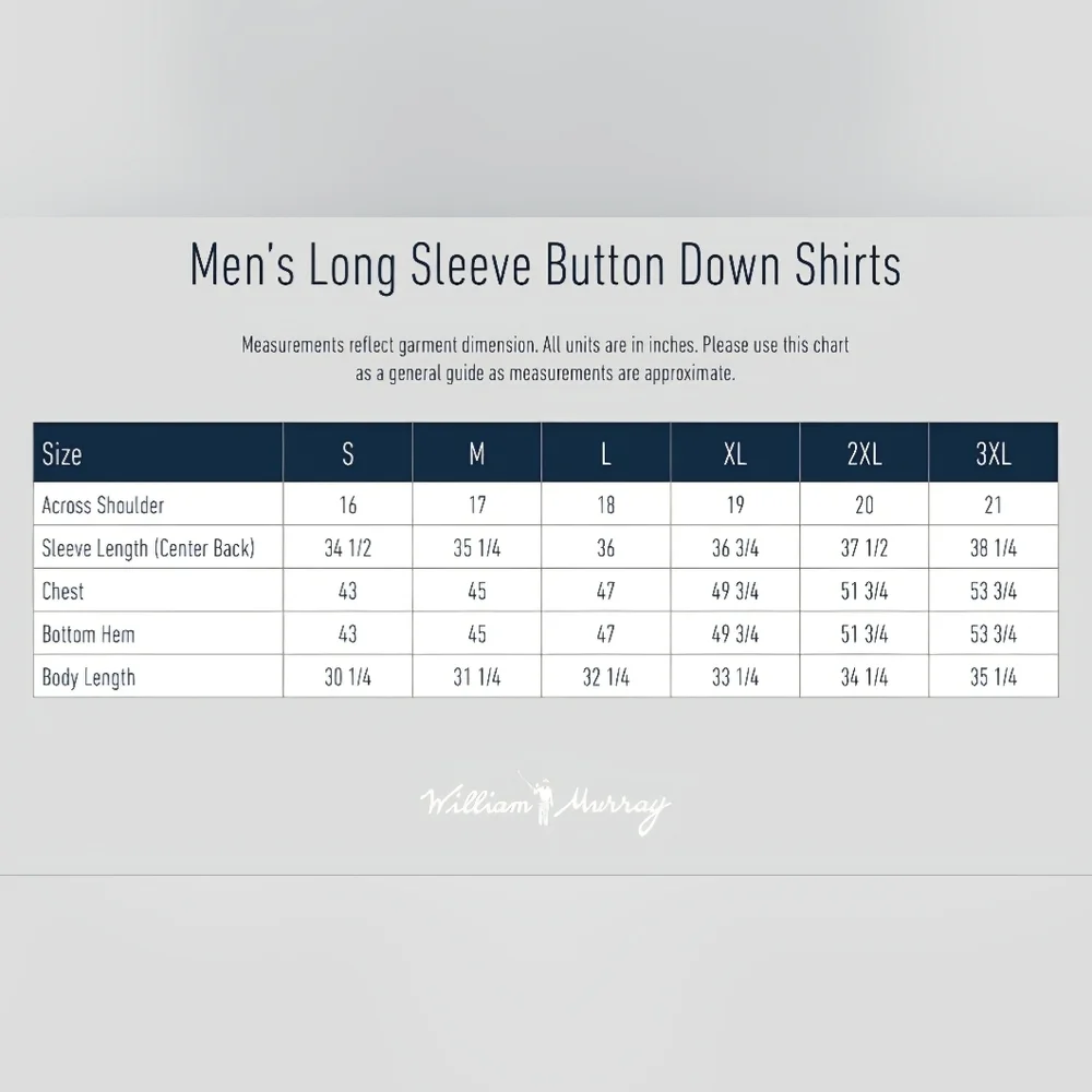 ⛳ William Murray Performance Golf Long Sleeve Button Down Shirt X-large - Picture 8 of 8